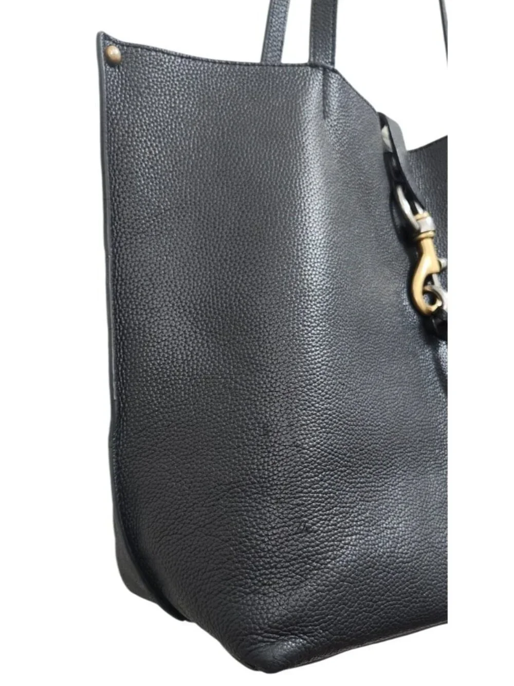 Rebecca Minkoff Megan Large Black Pebbled Leather Tote Work Bag